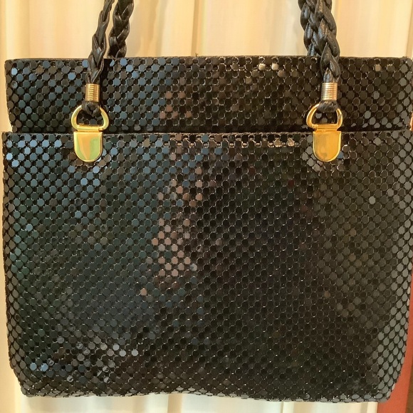 Vintage Cestino Collection Black Metal Mesh Shoulder Bag Purse NWT - Picture 1 of 8